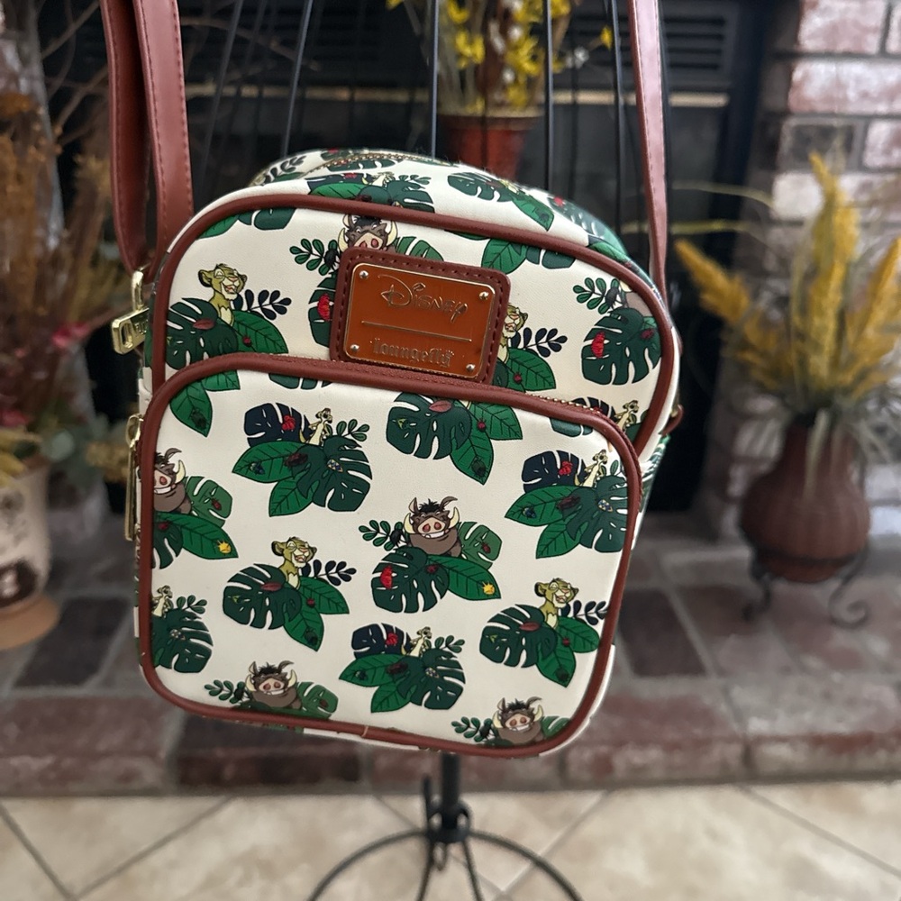 Timon & Pumbaa Tropical Crossbody Bag - Cream & Green